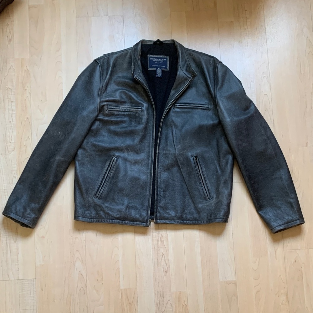 American Eagle Outfitters Brown Leather Jacket